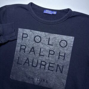 Polo Ralph Lauren Large Woman Black Pullover New York Crew BlackNeck Sweatshirt